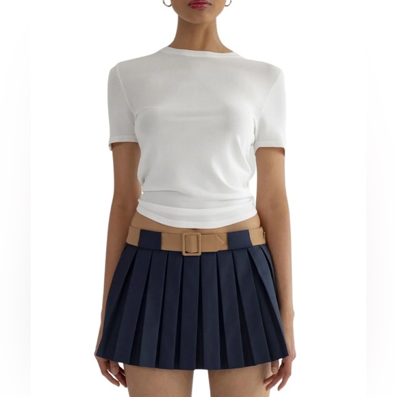 Navy micro pleated skirt skort - Picture 1 of 1